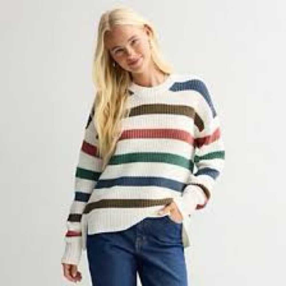 SO Knit Crewneck Striped Sweater